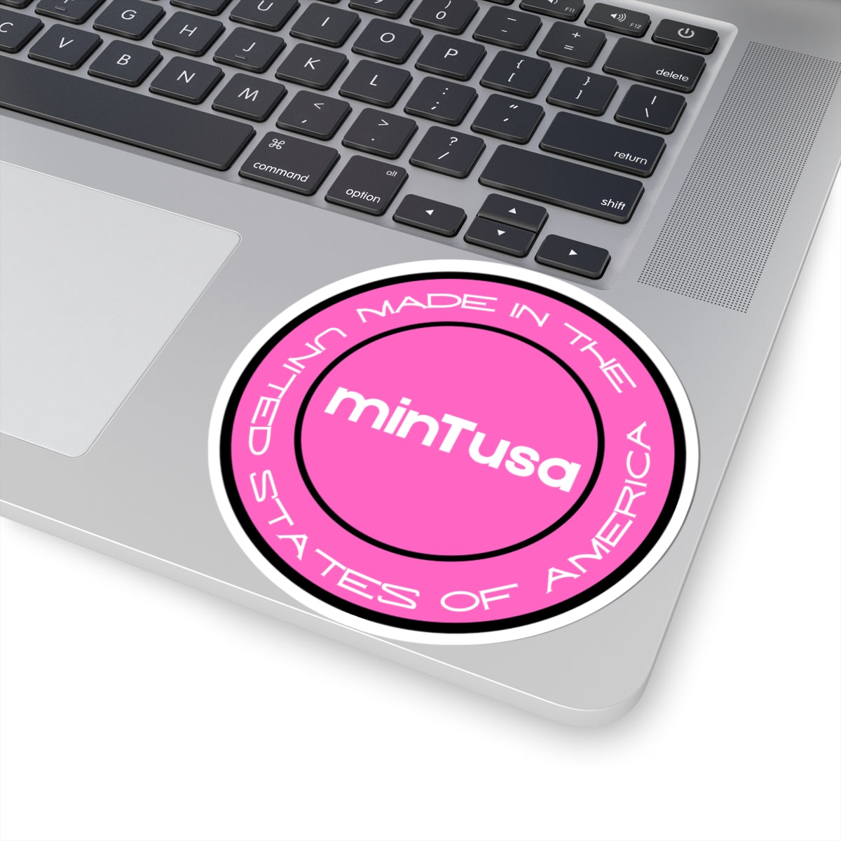 minTusa Pink Neon made in the USA sticker