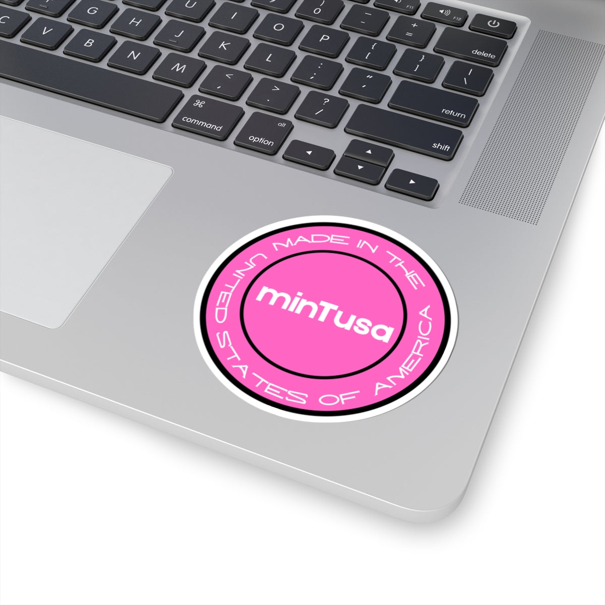 minTusa Pink Neon made in the USA sticker