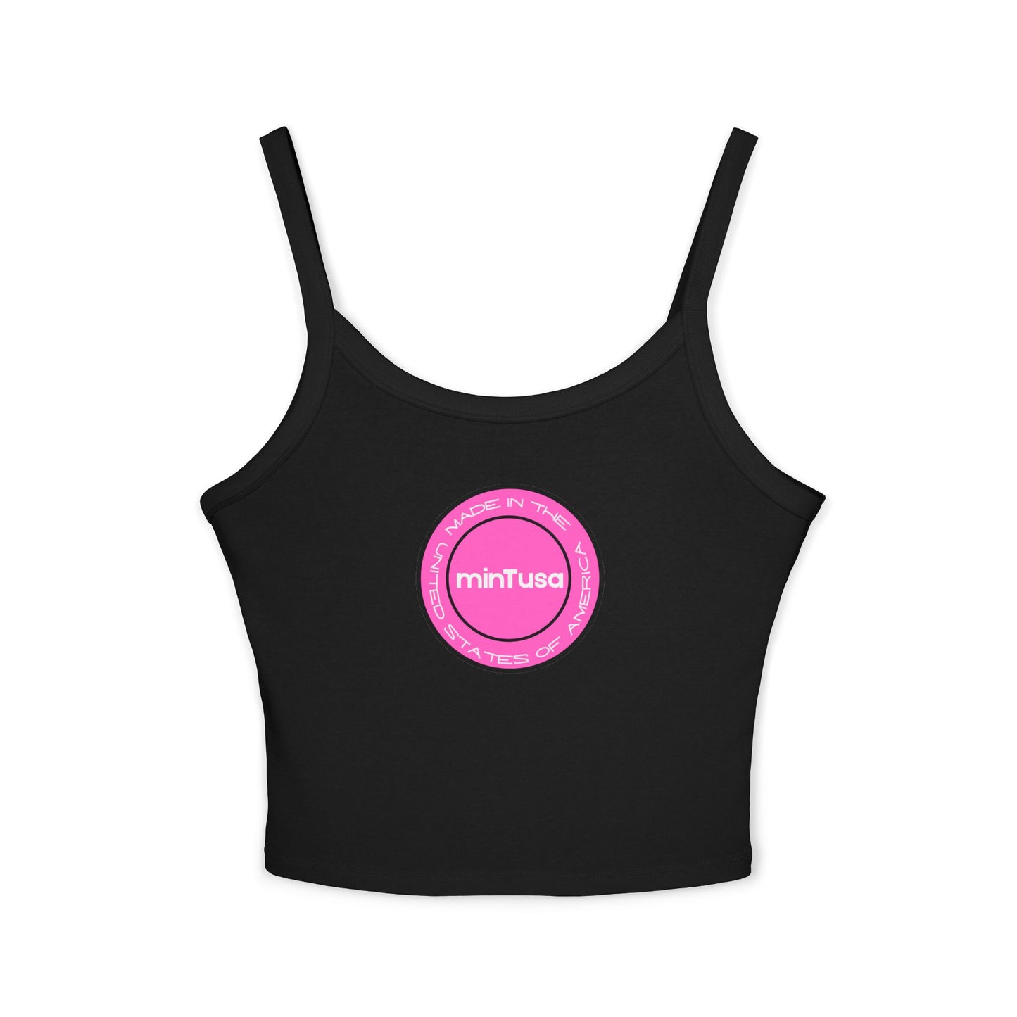 Chic minTusa Pink Neon Pop Spaghetti Strap Tank Top.