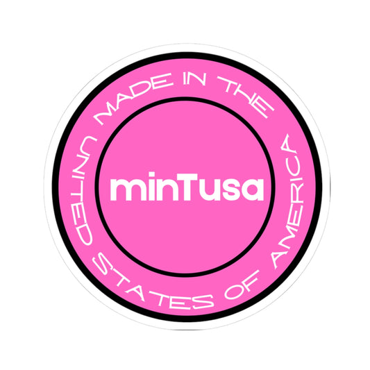 minTusa Pink Neon made in the USA sticker