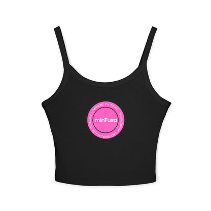 Chic minTusa Pink Neon Pop Spaghetti Strap Tank Top.