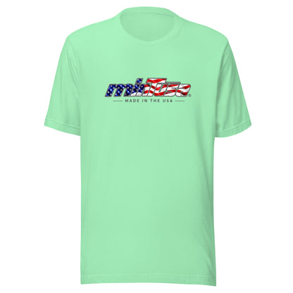 minTusa Star Spangled Unisex T-Shirt with American-flag wordmark — Mint Front