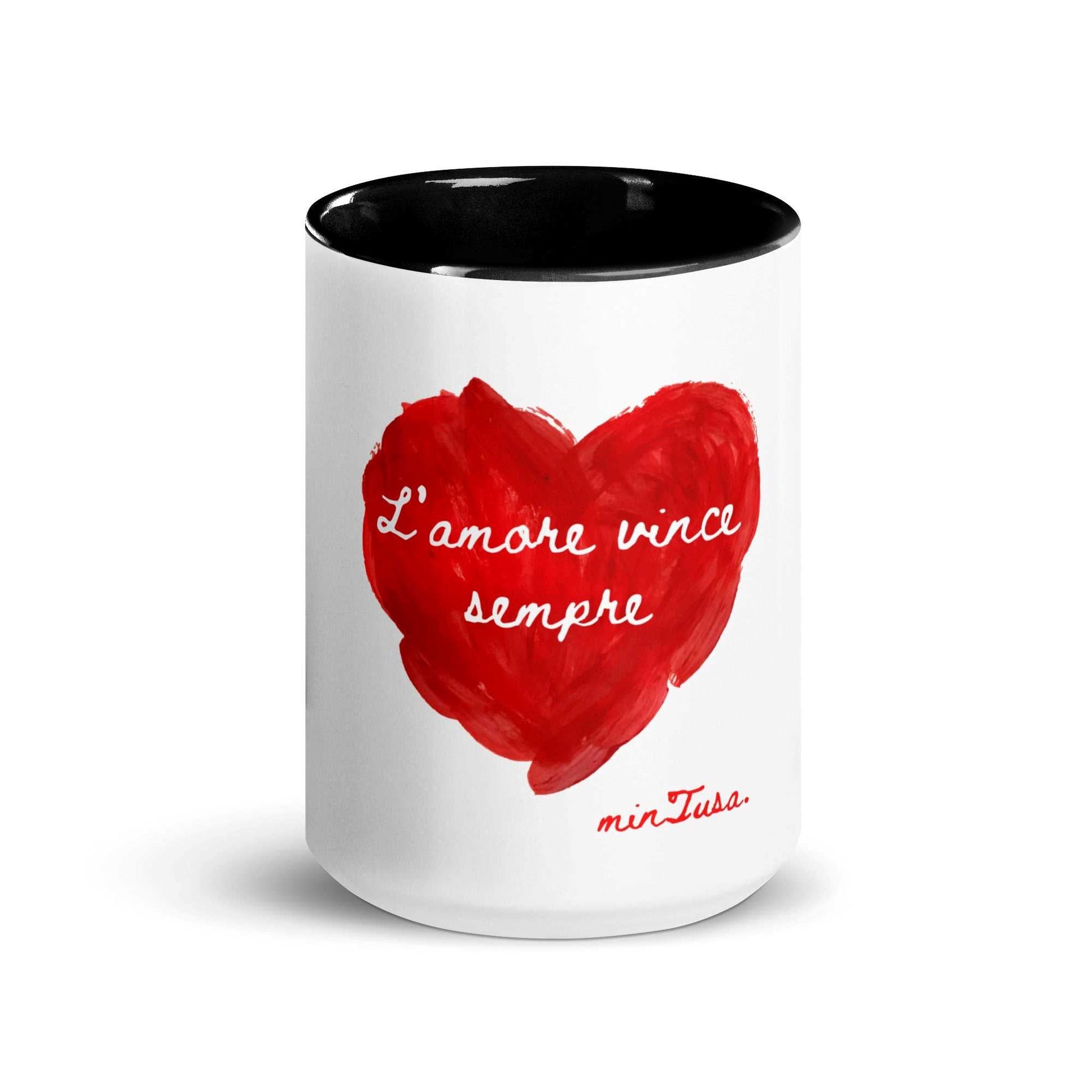 minTusa "L'amore Vince Sempre" (Love Always Wins) 15 oz Mug myminTusa.com