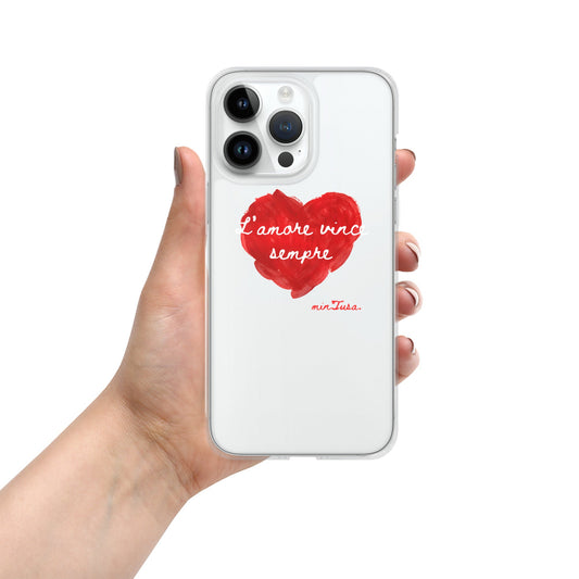 minTusa "L'amore Vince Sempre" (Love Always Wins) Case for iPhone® - Clear myminTusa.com