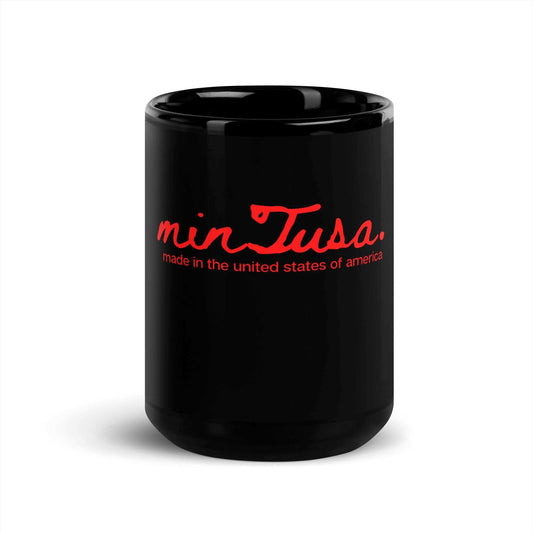 minTusa Original Brand 15 oz Black Glossy Mug myminTusa.com