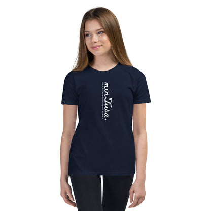 minTusa Original Brand vertical Logo Youth Short Sleeve T-Shirt myminTusa.com