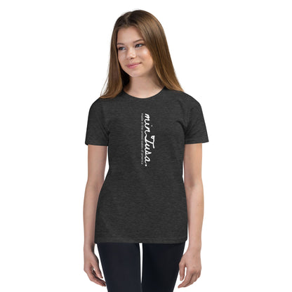 minTusa Original Brand vertical Logo Youth Short Sleeve T-Shirt myminTusa.com