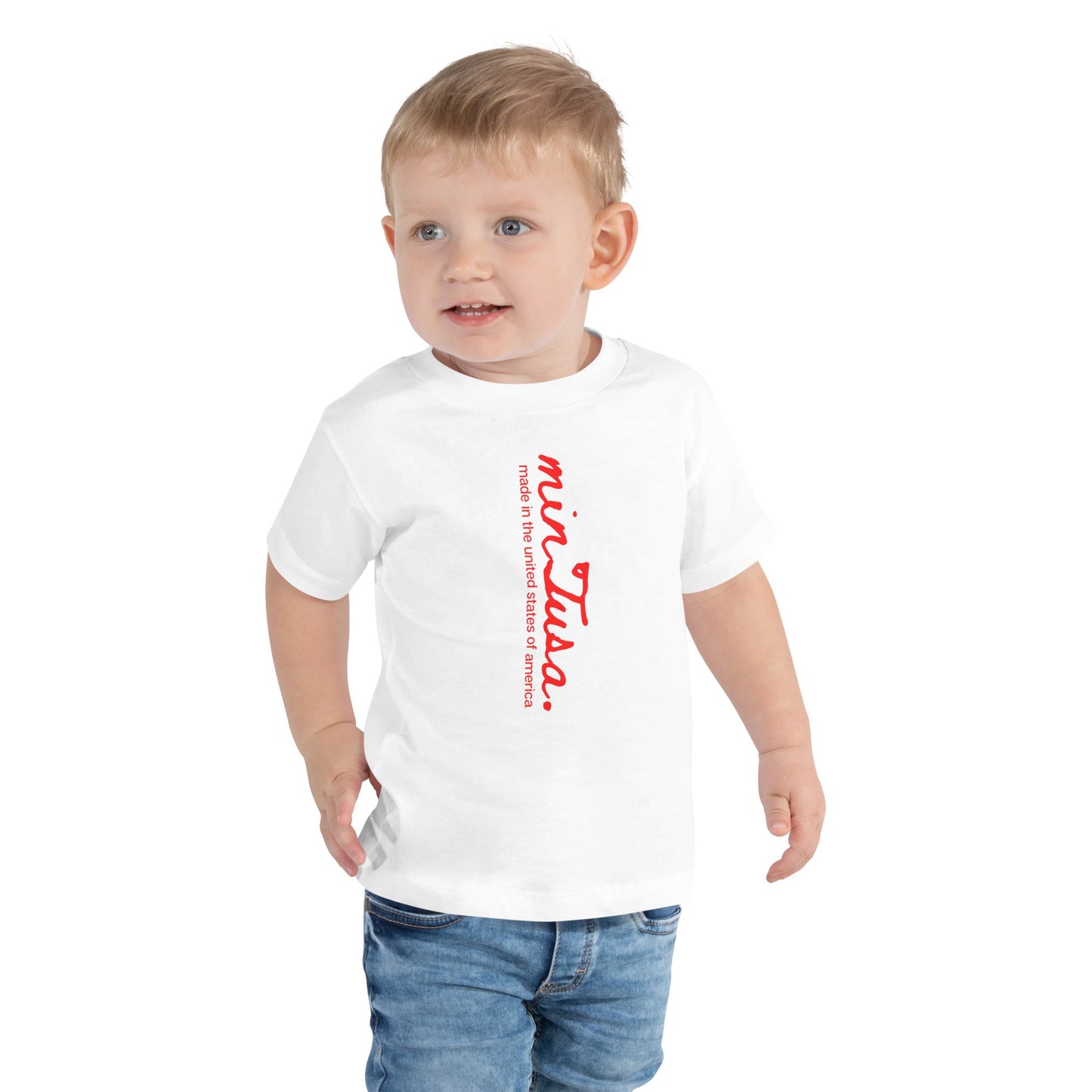 minTusa Original Brand Vertical Toddler Short Sleeve Tee myminTusa.com